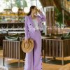 Effortless Elegance in Lavender – Linen Blazer Women Set