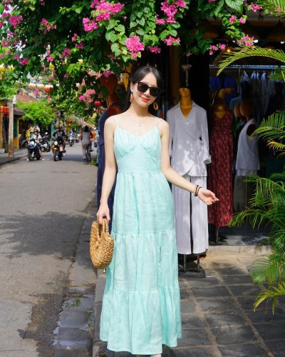 Mint Breeze – Linen Summer Dress for Women